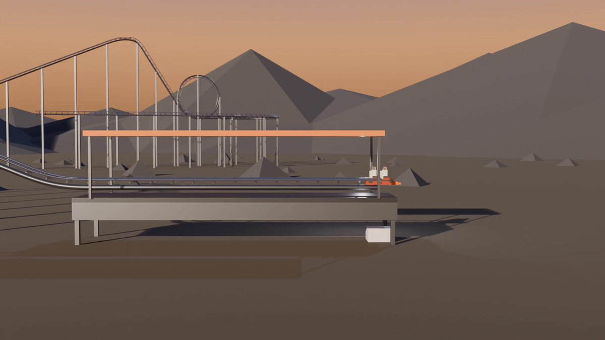 3D rollercoaster video generated via Blender