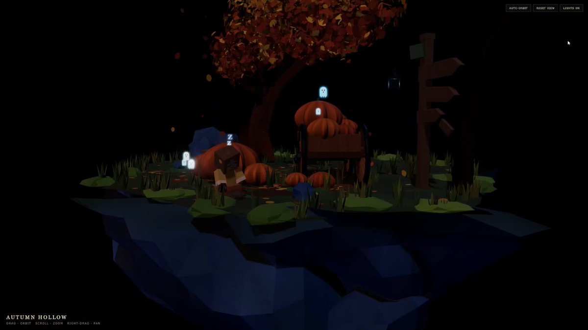 Girl waiting for Halloween 3D scene