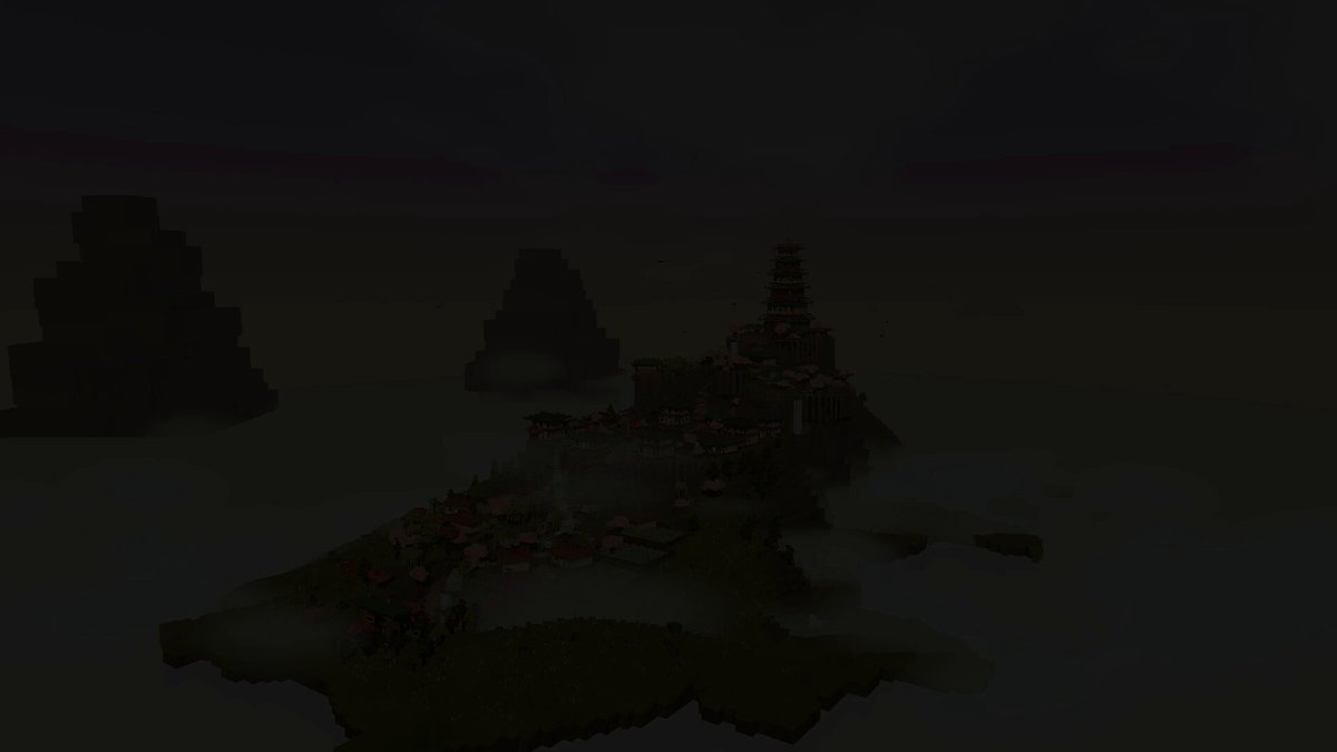 Interactive voxel village above the clouds