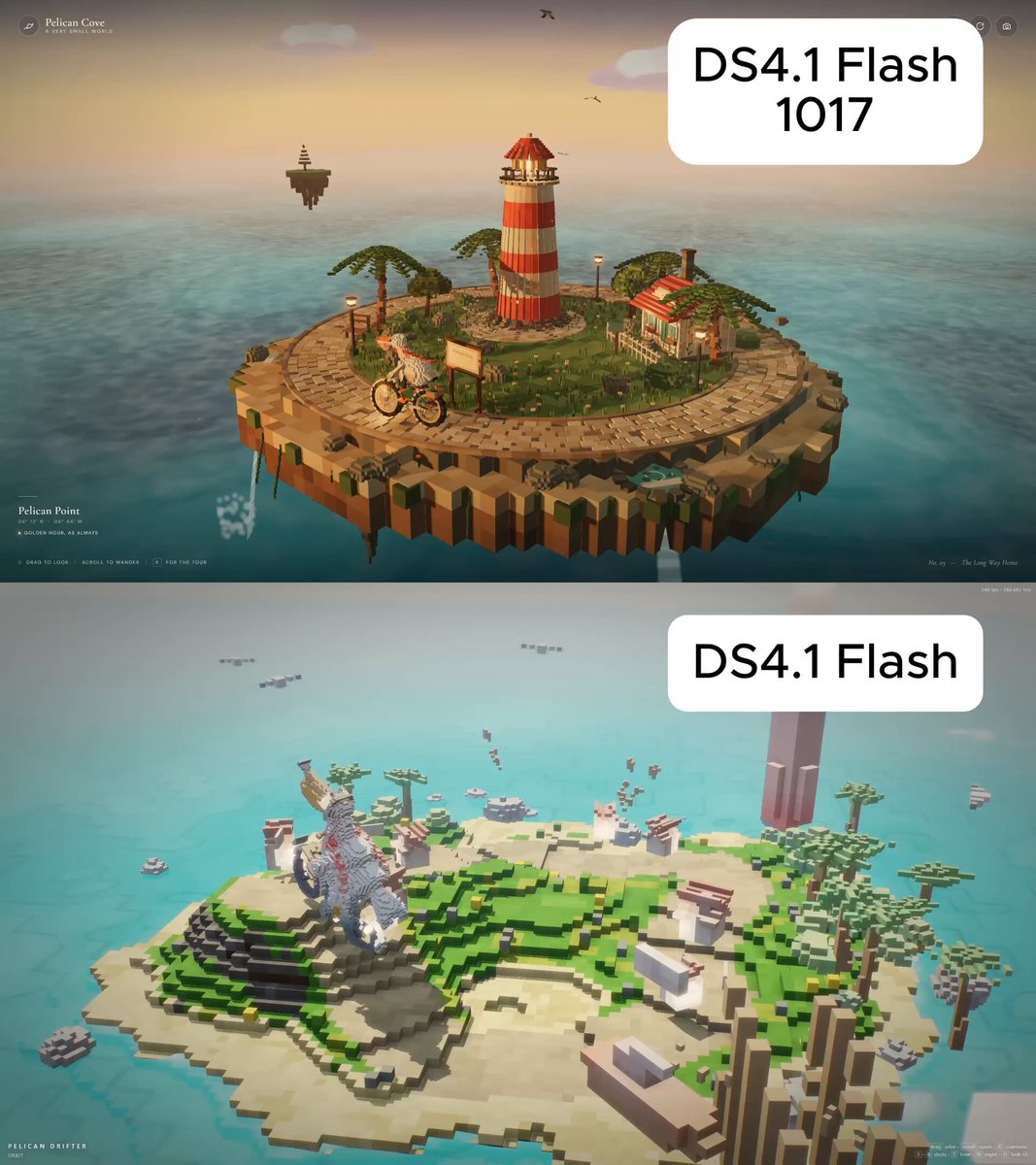 Comparison between new and old DeepSeek Flash models