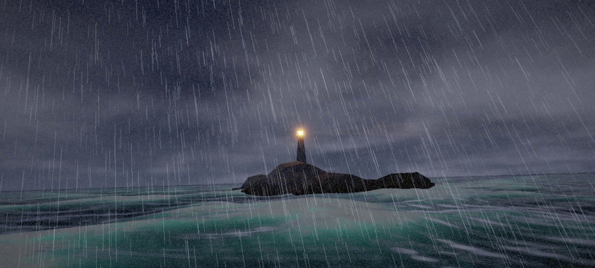 Three.js构建的暴风雨中的灯塔