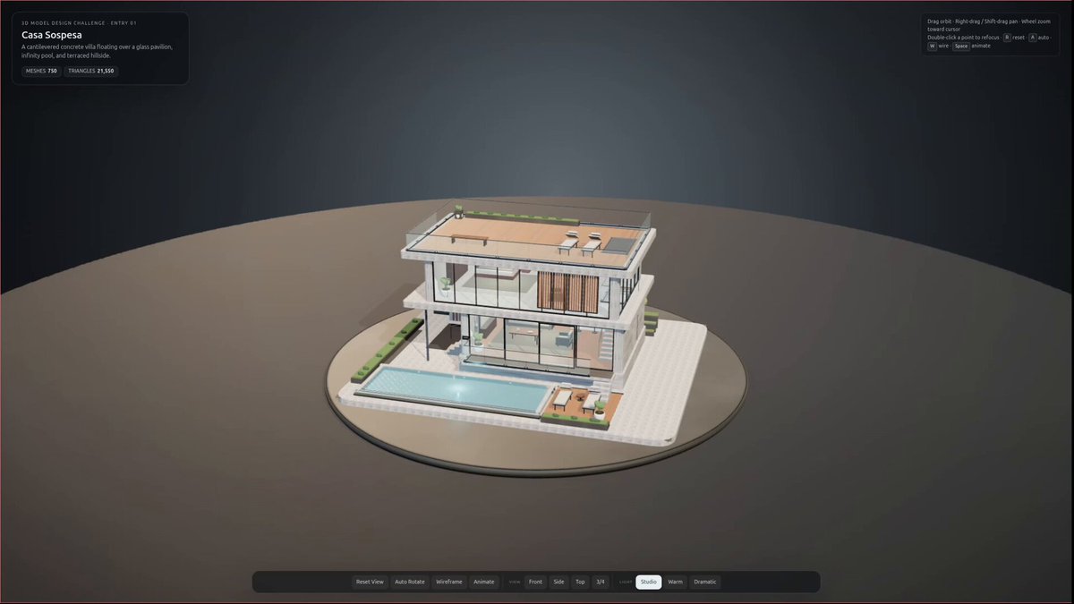 A 3D architecture build in Three.js