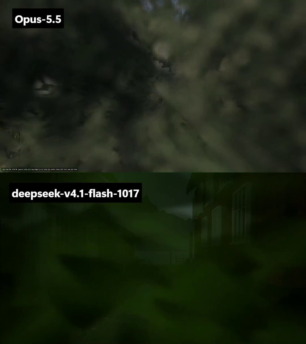 Cinematic abandoned village rendered in pure JavaScript
