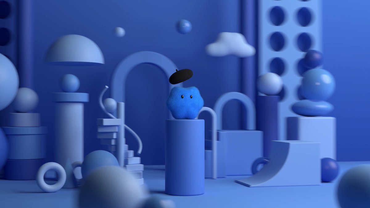 Generated 3D scene inside Blender