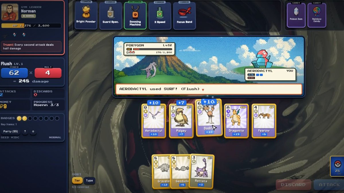 A crossover game of Pokemon and Balatro