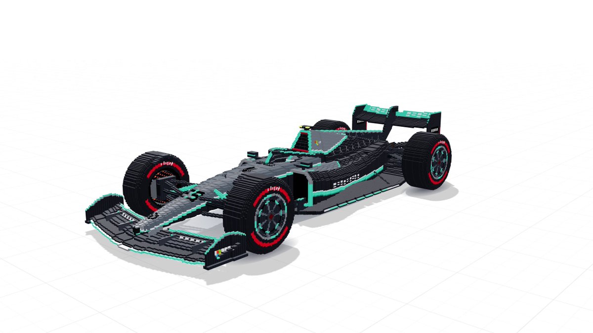 Voxel art of Mercedes AMG F1 car