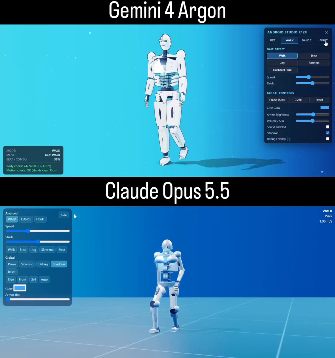 3D humanoid robot simulation in Three.js