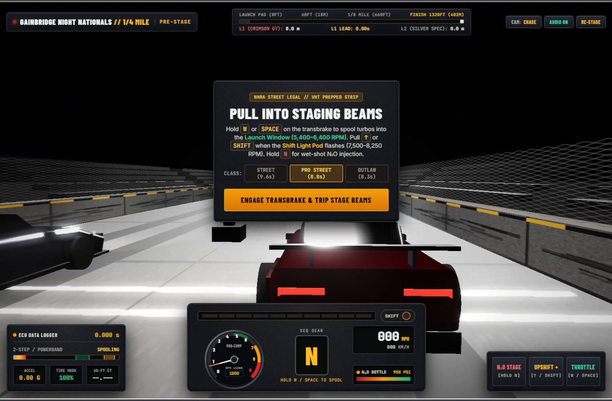3D Drag Racing Game Demo
