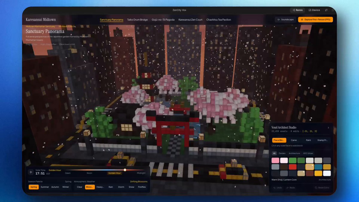 Voxel game world created with Gemini 4 Argon