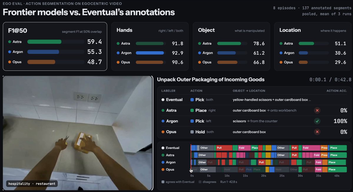Action segmentation benchmark on egocentric video