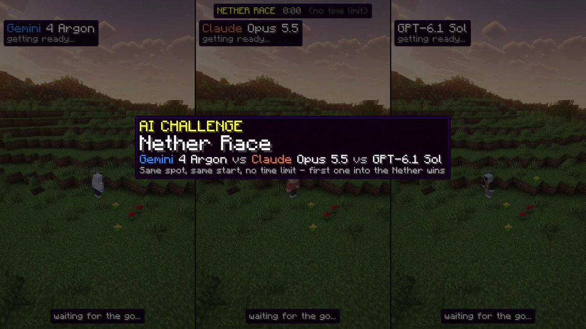 AI models competing to reach the Nether