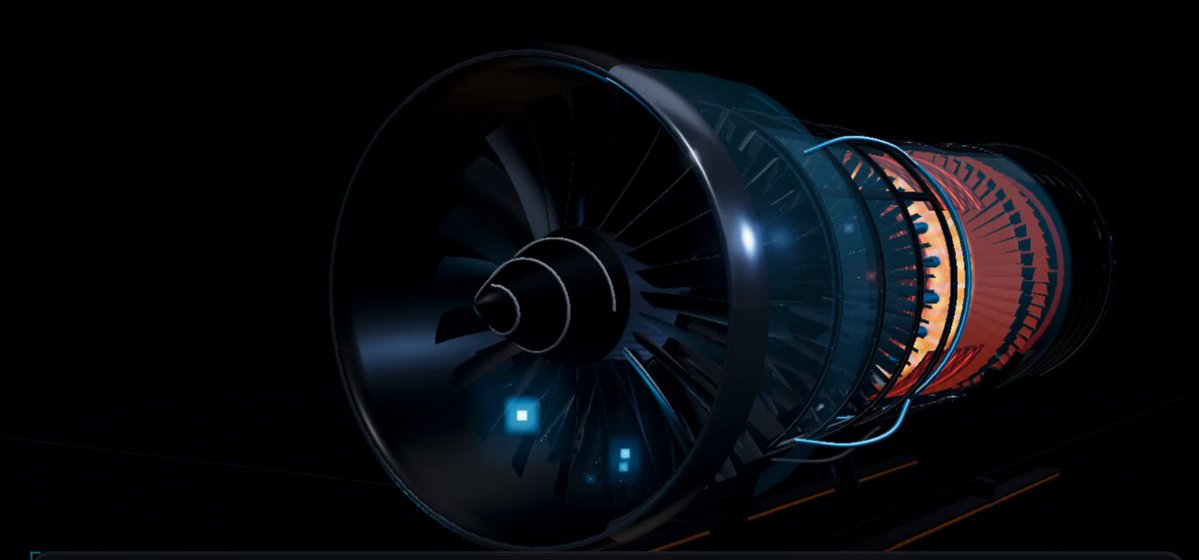 Real-time 3D turbofan engine in Three.js
