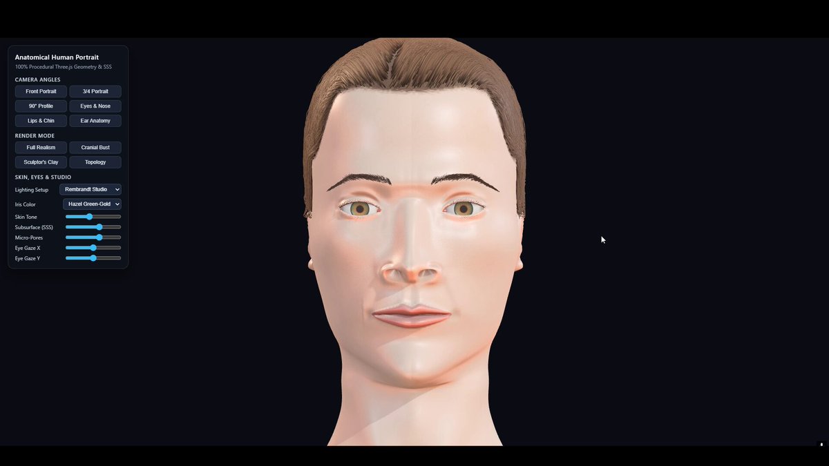 Procedurally generated human face in Three.js