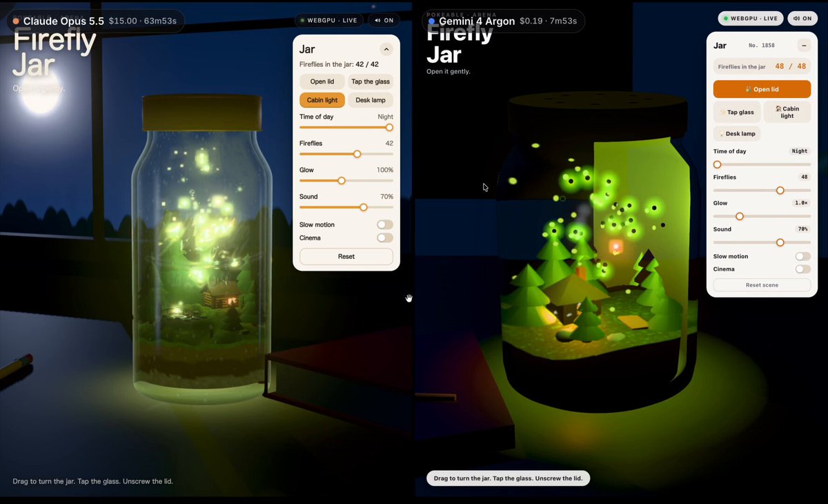 Interactive firefly jar in Three.js