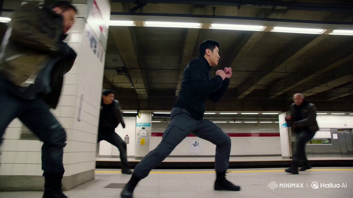 A fast-paced cinematic fight scene