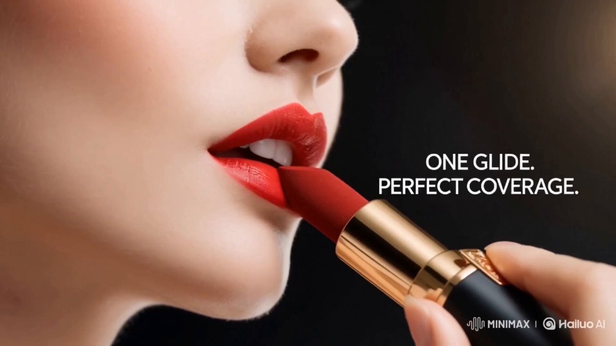 Cinematic beauty advertising lipstick shots