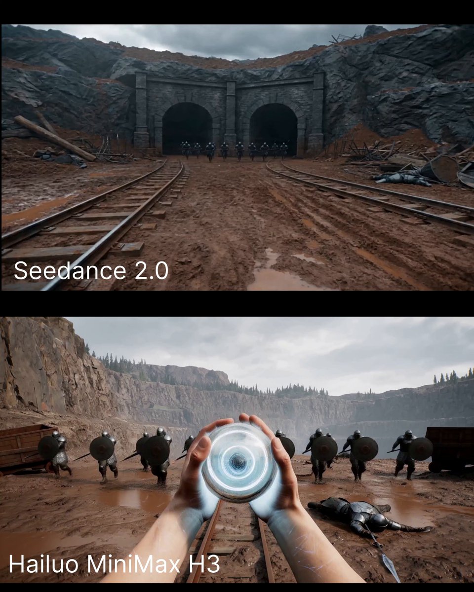 First-person spellcasting comparison between models