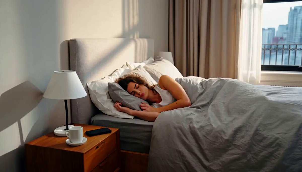 Busy woman rushing through her morning routine