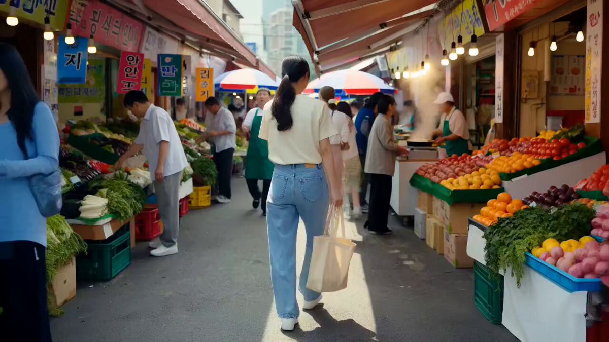 Market street food and a rainy Korean day