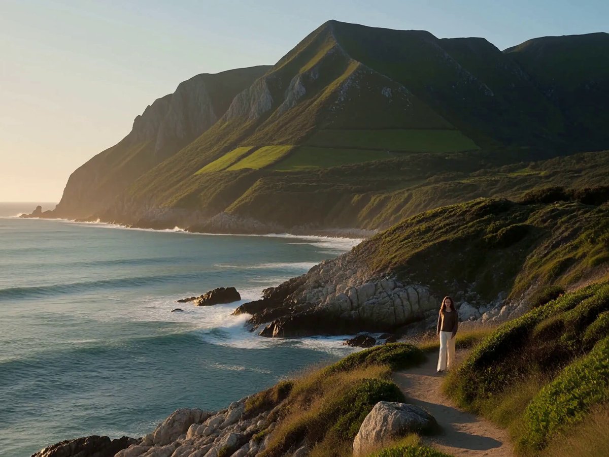 Cinematic fashion film along a rugged coastline