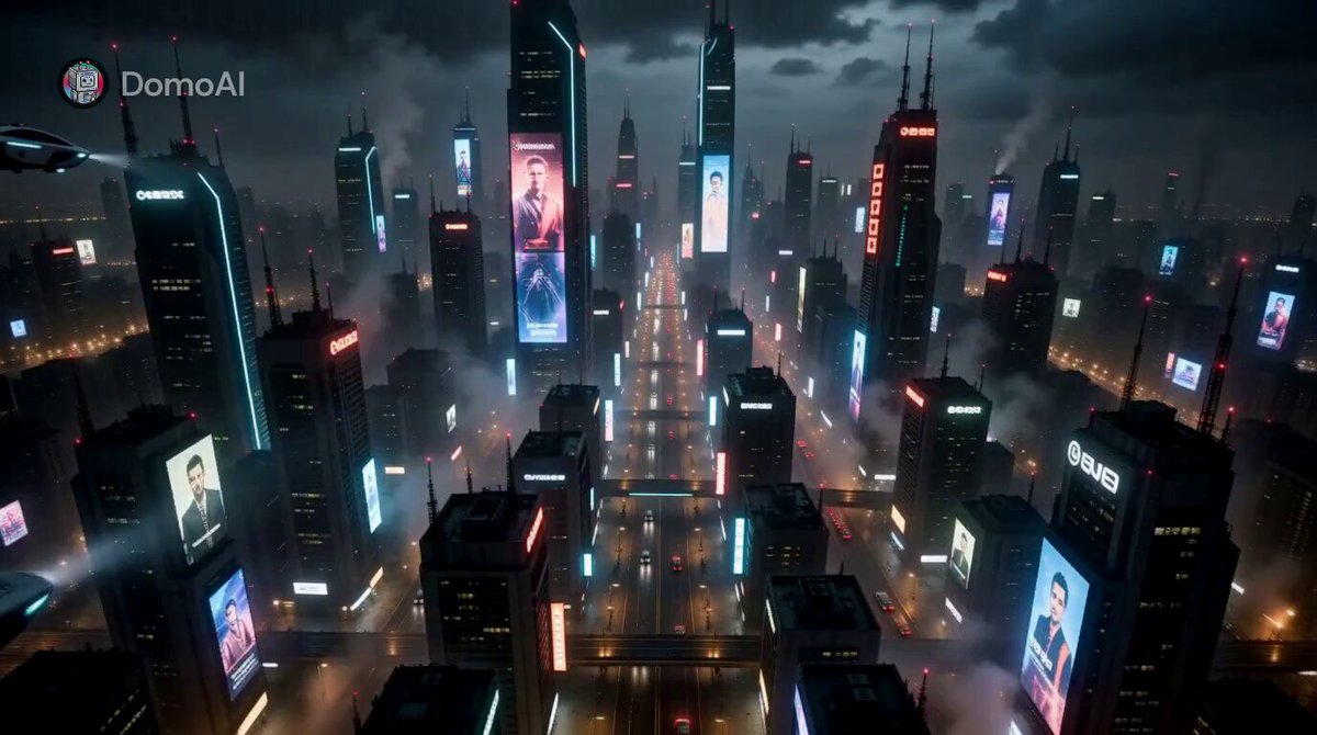 Lone warrior facing drones in a neon city