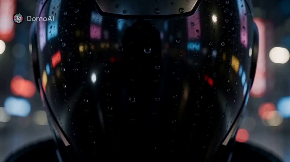 Lone warrior in a rainy megacity
