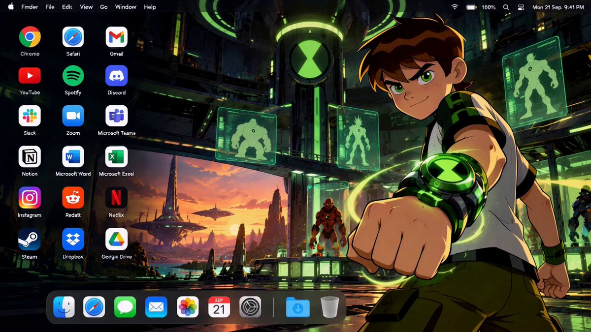 Ben 10 causing chaos on desktop
