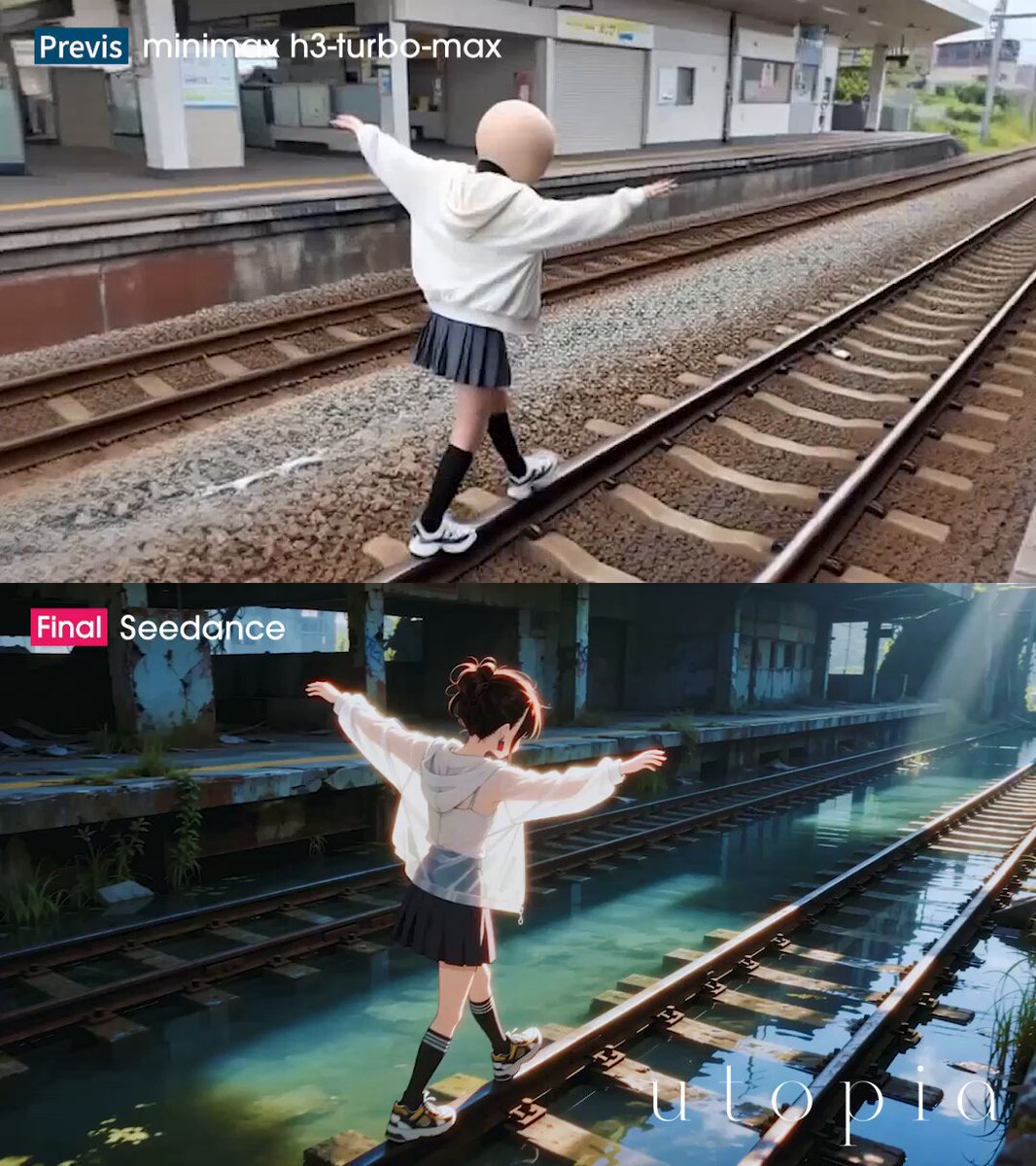 Live-action previsualization workflow for anime music video