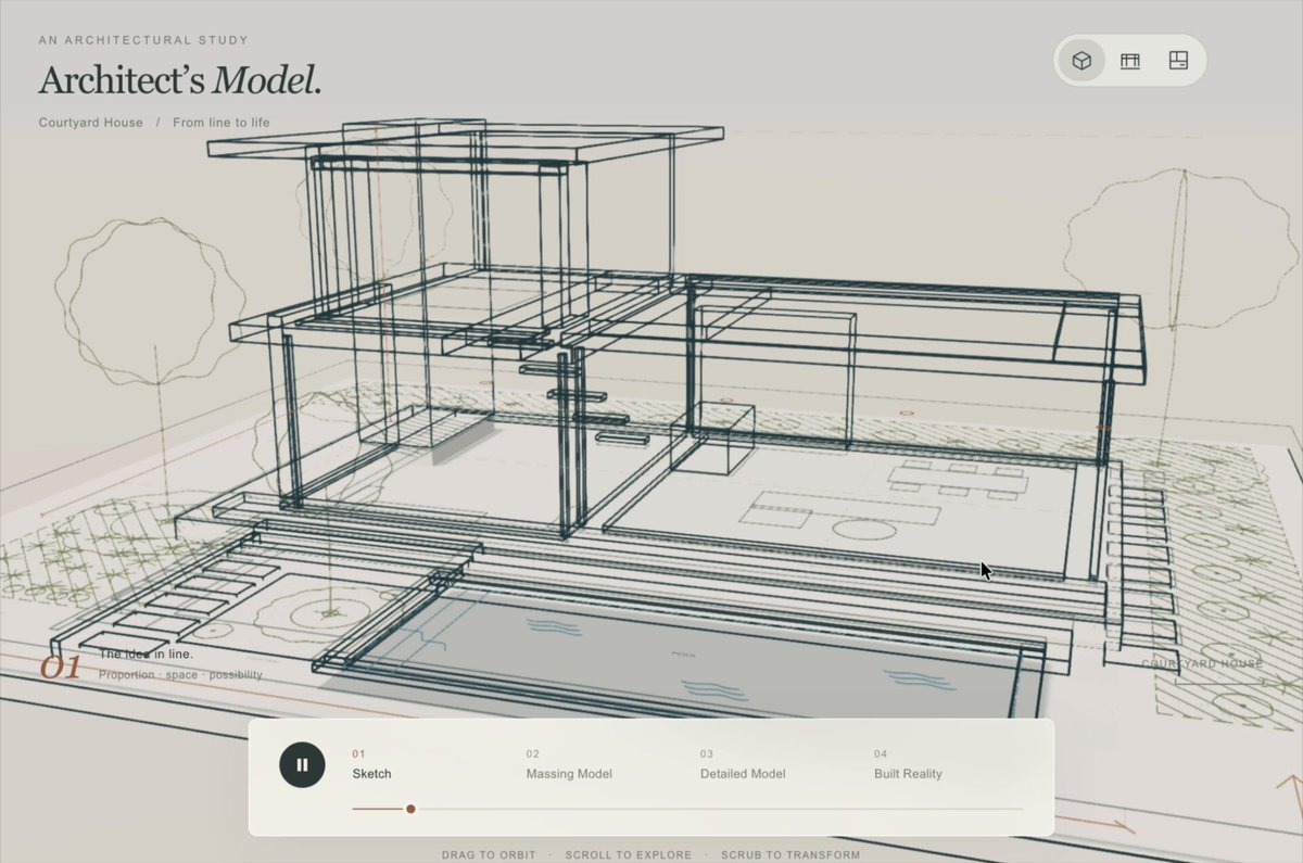 Architectural evolution from sketch to 3D home