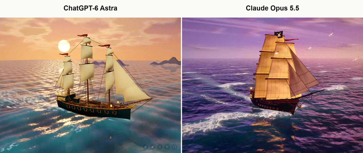 Pirate ship simulation comparison in HTML