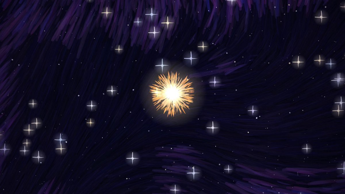 Cosmic history animation rendered entirely in Canvas 2D