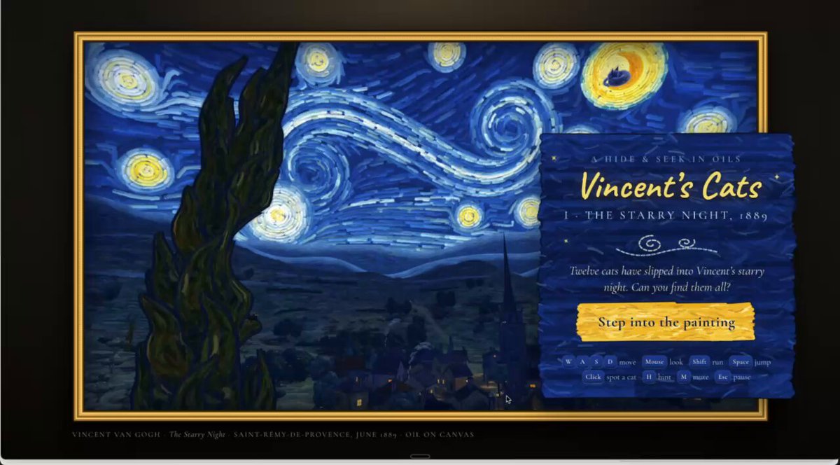 A 3D game inside a Van Gogh painting