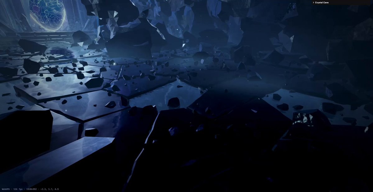 Procedural Crystal Cave with a Portal