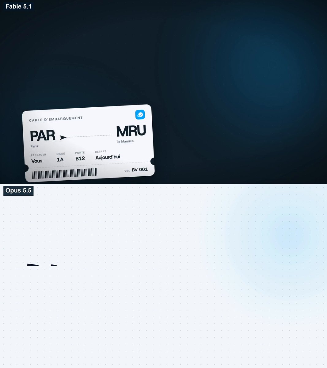 Motion design comparison between Fable and Opus