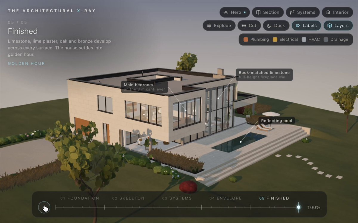 Interactive 3D house with X-ray view in WebGPU