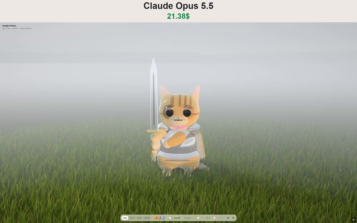 Procedural soft-body kitten knight in WebGPU