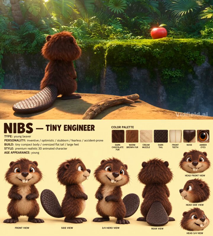 3D animated scene created with Opus and Seedance