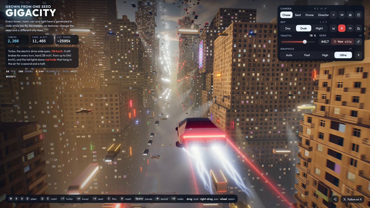 Procedural endless city running in WebGPU