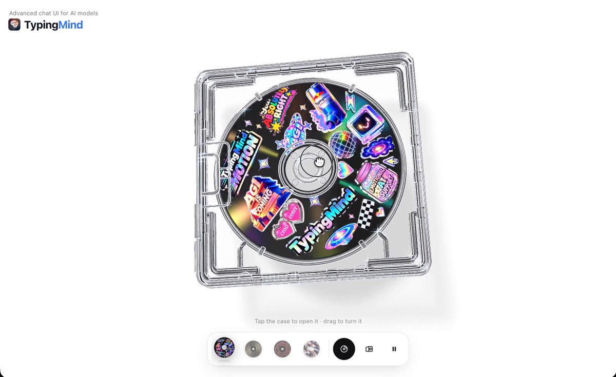 Interactive 3D jewel case with custom discs