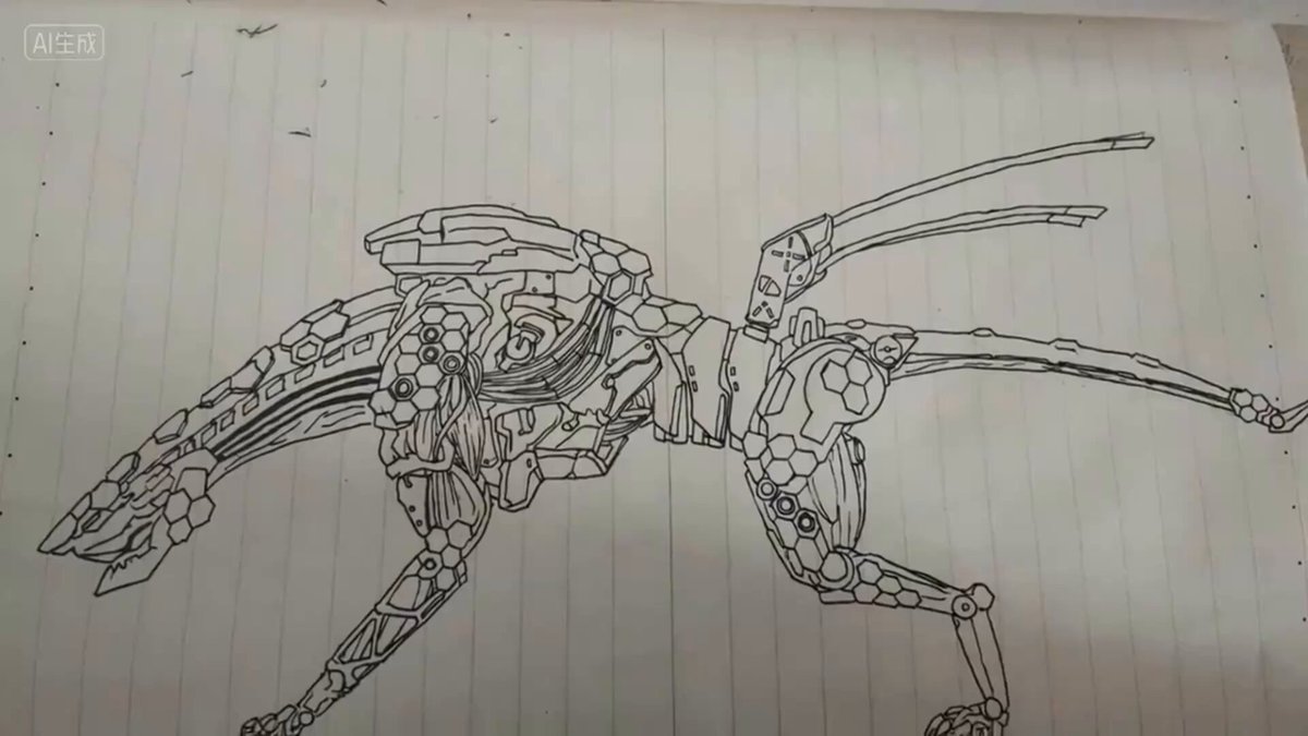 Child drawing transformed into film scene