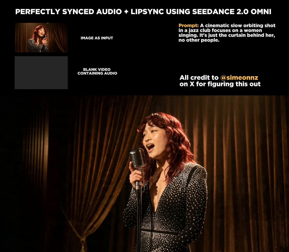 Music video lipsync test using blank video reference