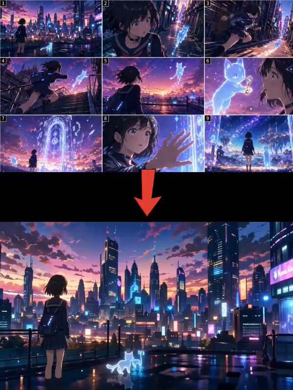 Storyboarding workflow from grid images to video