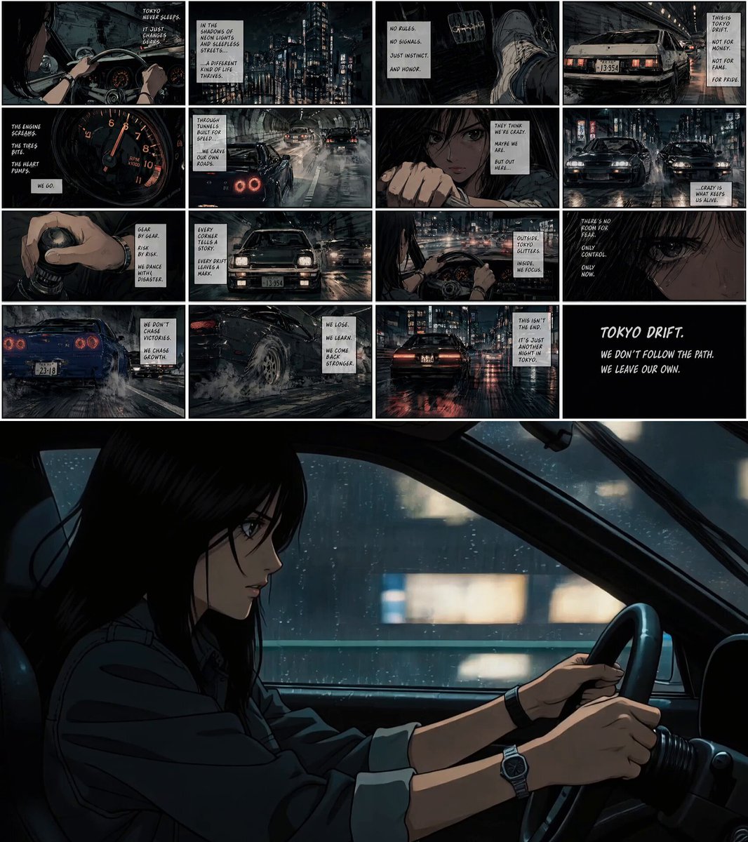 Anime style racing on flora