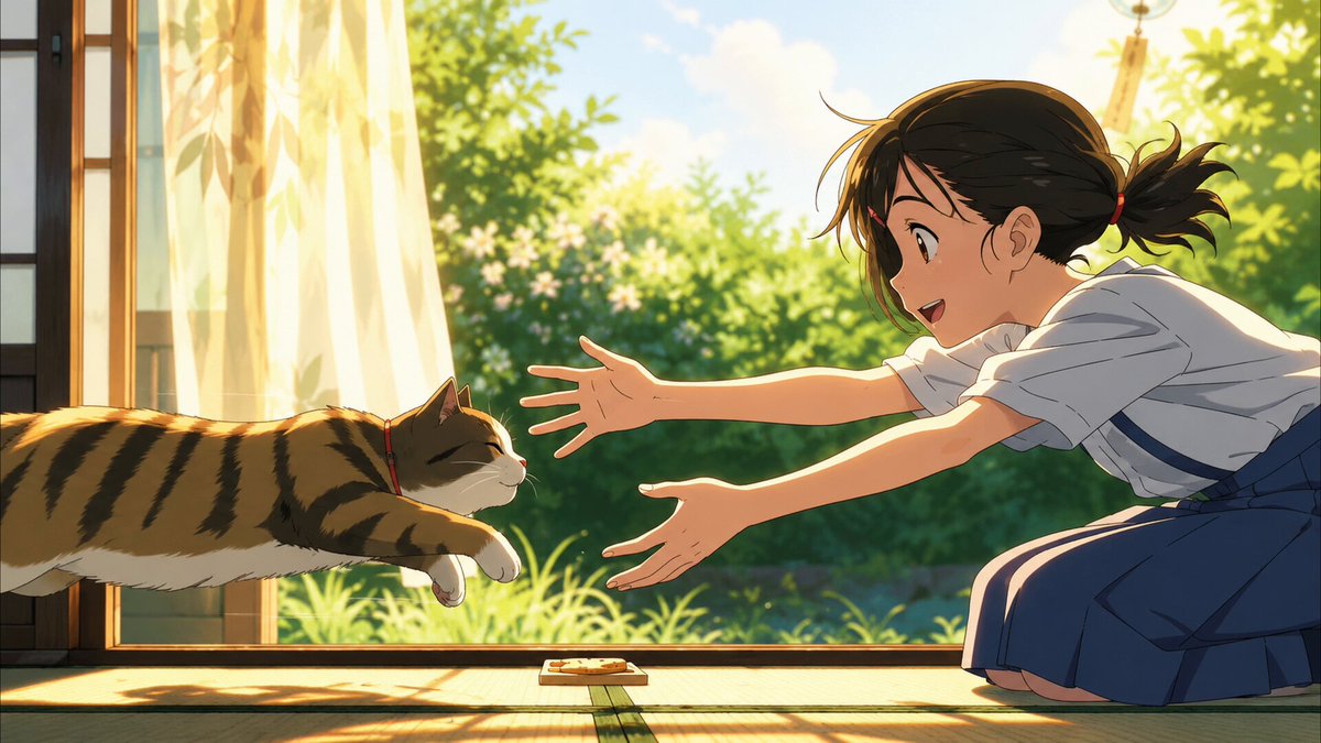 Short anime clip about a cat