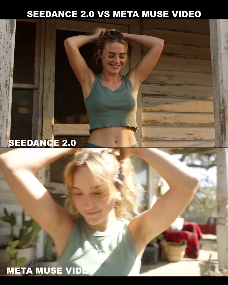 Seedance 2.0 vs Meta Muse Video comparison
