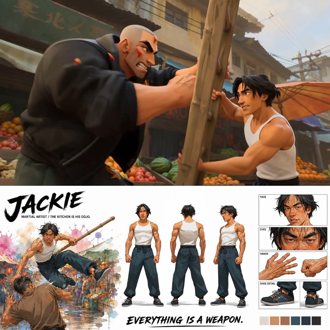 Jackie Chan style fight scene