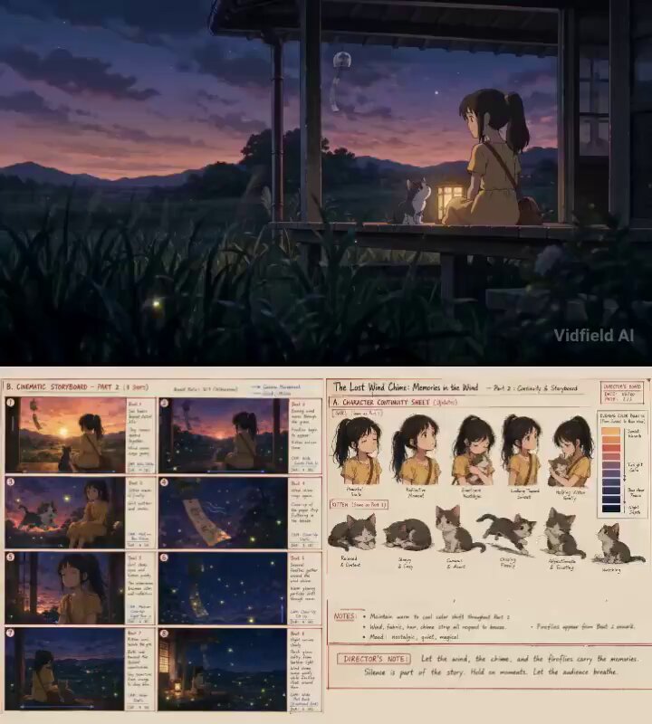Cinematic anime storyboard animation