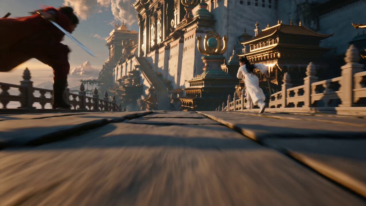 High speed wuxia sword duel