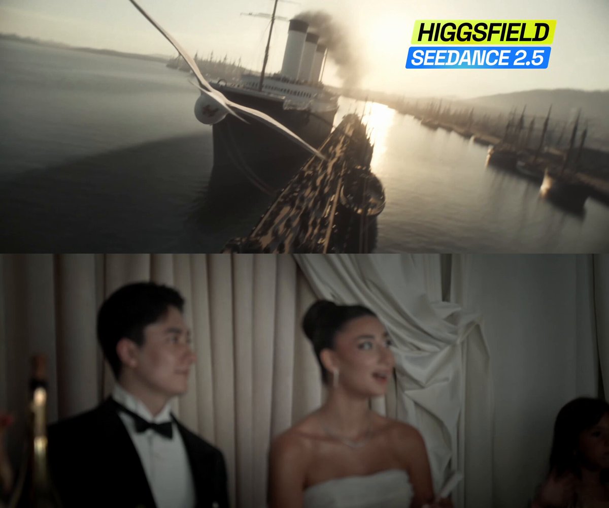 Wedding video spanning historical and fictional scenes