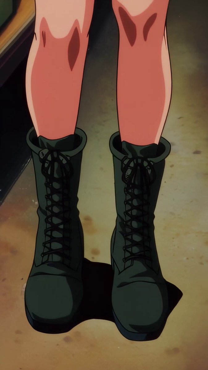Anime submachine gun action sequence